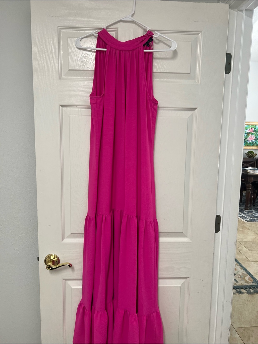 Bright Fuchsia Tiered Maxi Dress